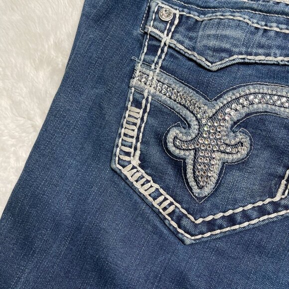 Rock Revival Women's Blue Vivian Easy Capri Cut Jeans Size 30 x 24'' - Picture 9 of 9